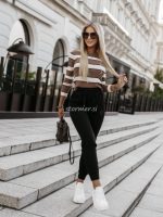 Pulover Lucille, rjavo bel - slika 3