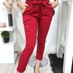 Hlače Ema s pentljo, rdeče