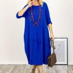 Obleka Emily, kraljkevsko modra