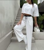 Hlače Ansley, bele