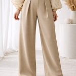 Hlače Lauryn, temno bež