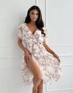 Plisirana obleka Netty, soft blush - slika 2