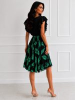 Obleka Teja, black floral - slika 2
