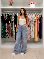 Jeans hlače Bloom z rožami